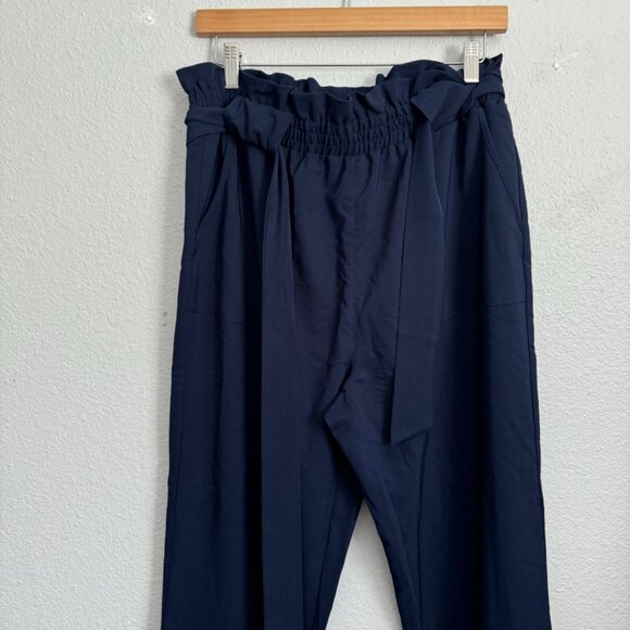 Grace KarinNavy Paperbag Waist Wide-Leg Pants  Size XL Polyester & Spandex Bl - Picture 6 of 11